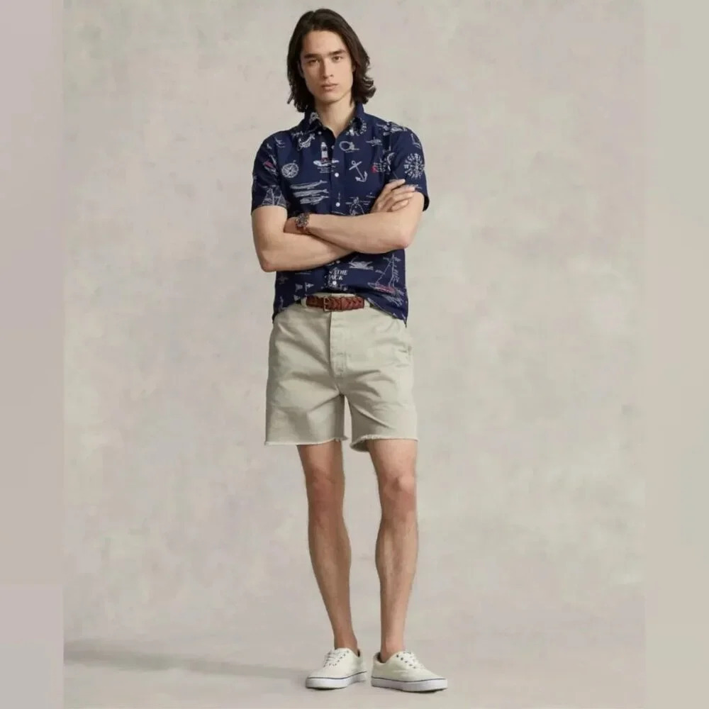 Polo Ralph Lauren Men's Khaki 6-Inch Burroughs Relaxed Fit Chino Shorts Size 38